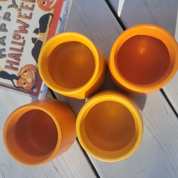 Orange & Yellow Succulent Planters ~ Vases  Candle Holders Boho  Cottage FINAL! - Picture 3 of 16